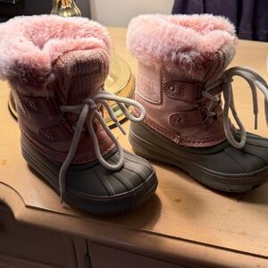 London Fog Pink and Gray Kids Boots